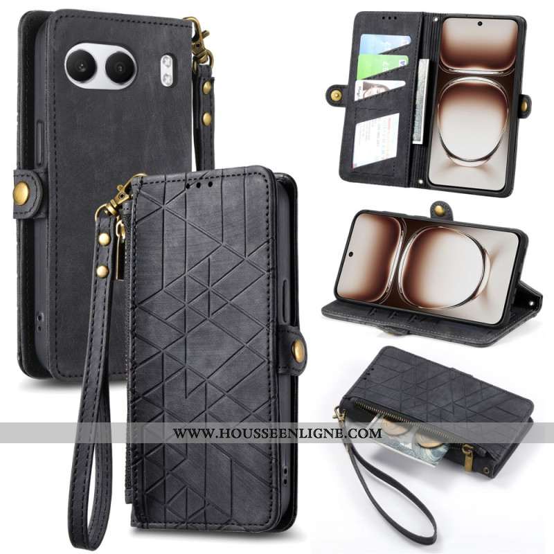 Housse OnePlus Nord 4 Portefeuille Motifs Géométriques
