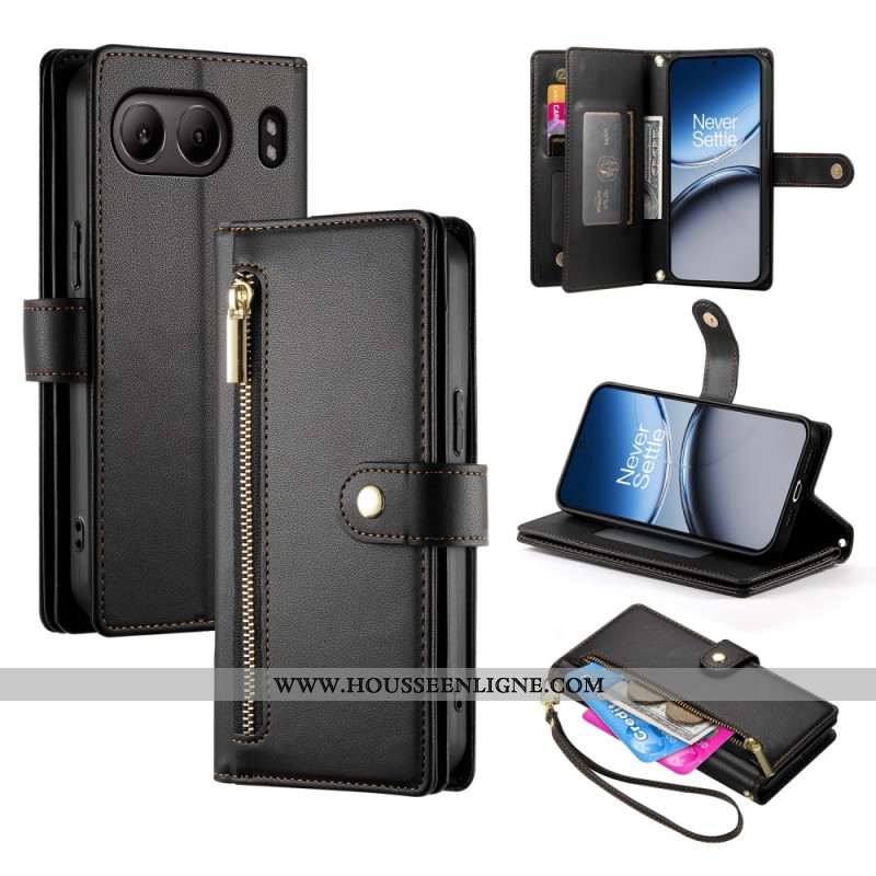 Housse OnePlus Nord 4 Portefeuille avec Lanière et Bandoulière