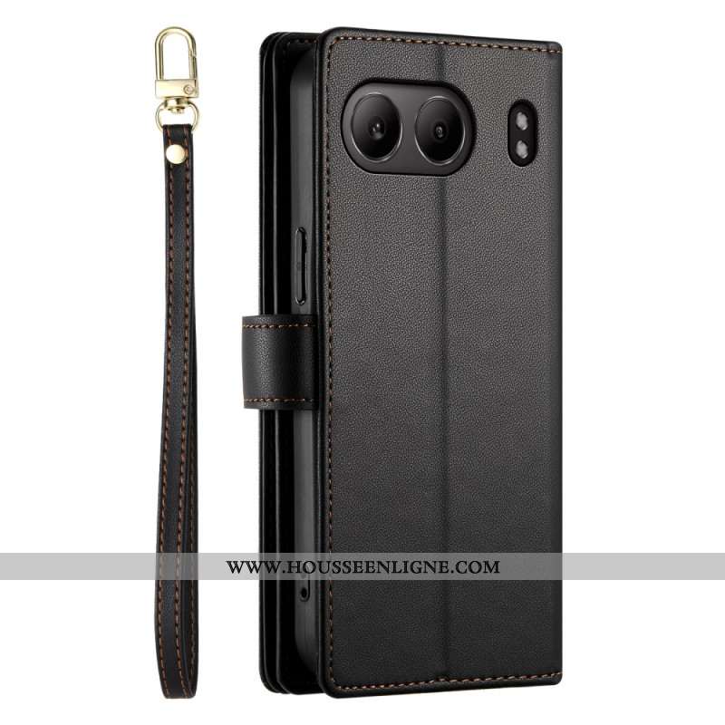 Housse OnePlus Nord 4 Portefeuille avec Lanière et Bandoulière
