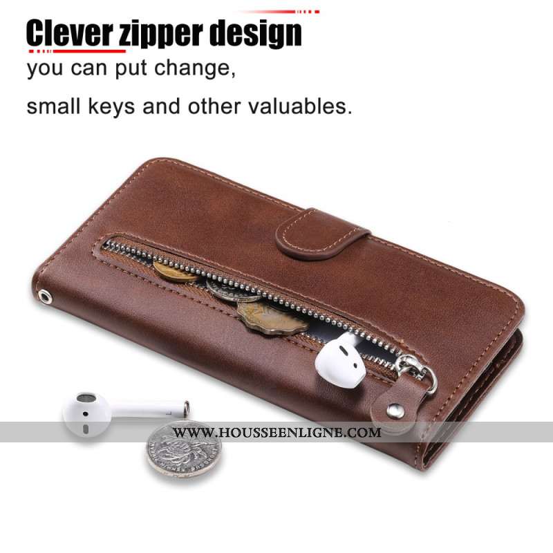 Housse OnePlus Nord 4 Portefeuille à Fermeture Éclair