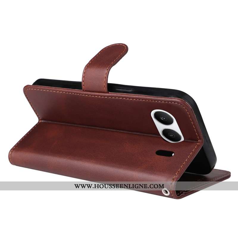 Housse OnePlus Nord 4 Simili Cuir Uni à Lanière