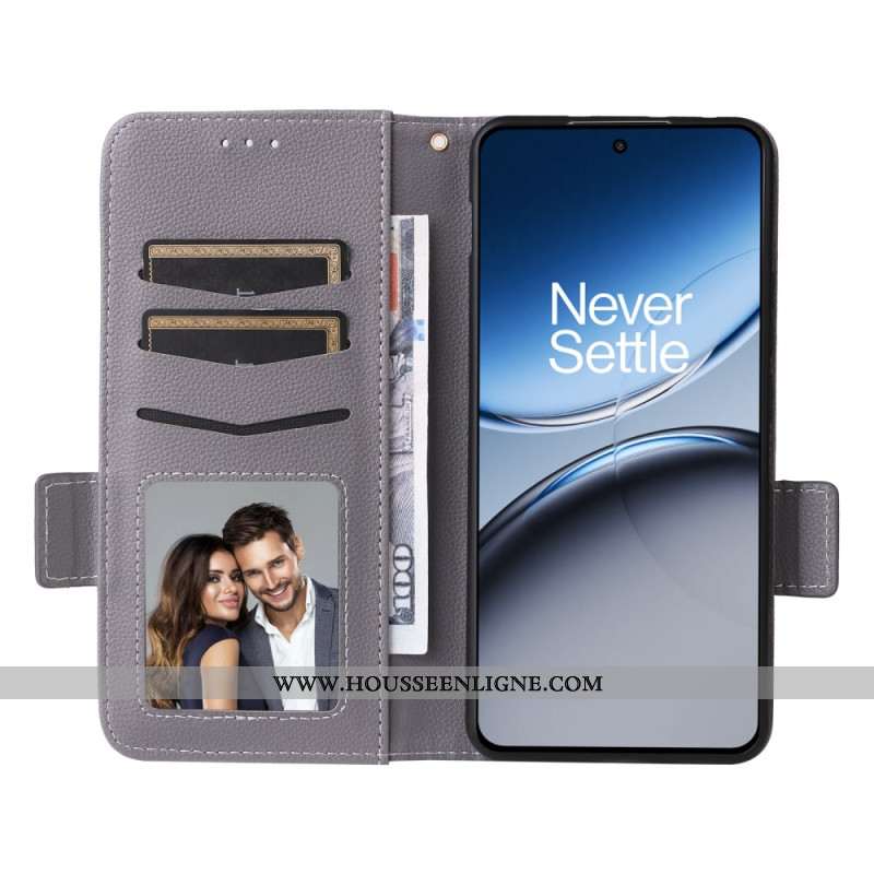 Housse OnePlus Nord 4 Texture Litchi à Lanière
