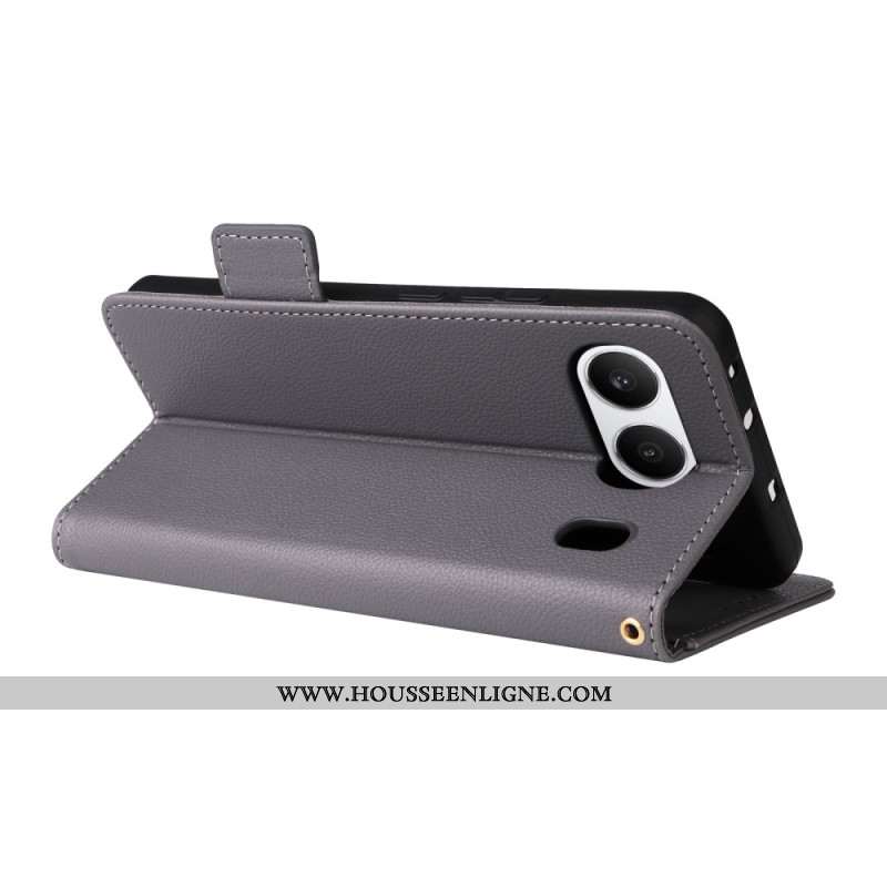 Housse OnePlus Nord 4 Texture Litchi à Lanière