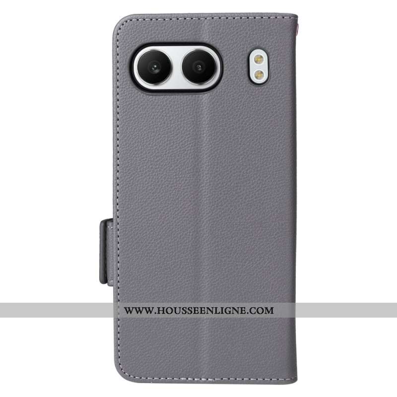 Housse OnePlus Nord 4 Texture Litchi à Lanière