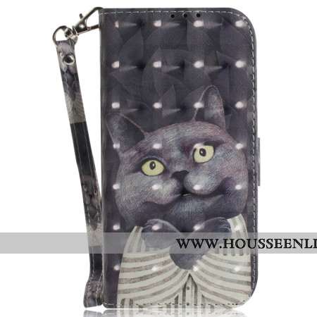 Housse OnePlus Nord 5 5G Chat Gris à Lanière