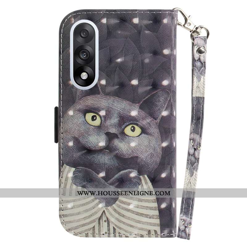 Housse OnePlus Nord 5 5G Chat Gris à Lanière