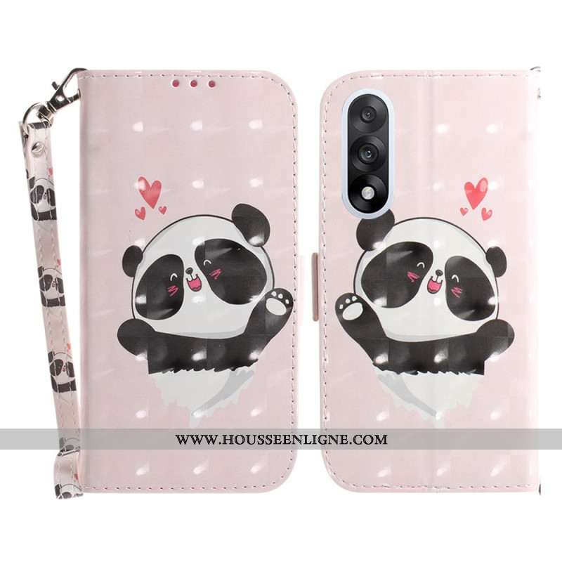 Housse OnePlus Nord 5 5G Panda Love à Lanière