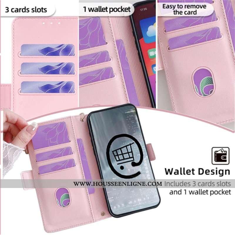 Housse OnePlus Nord 5 Fermoir Doré et Lanière