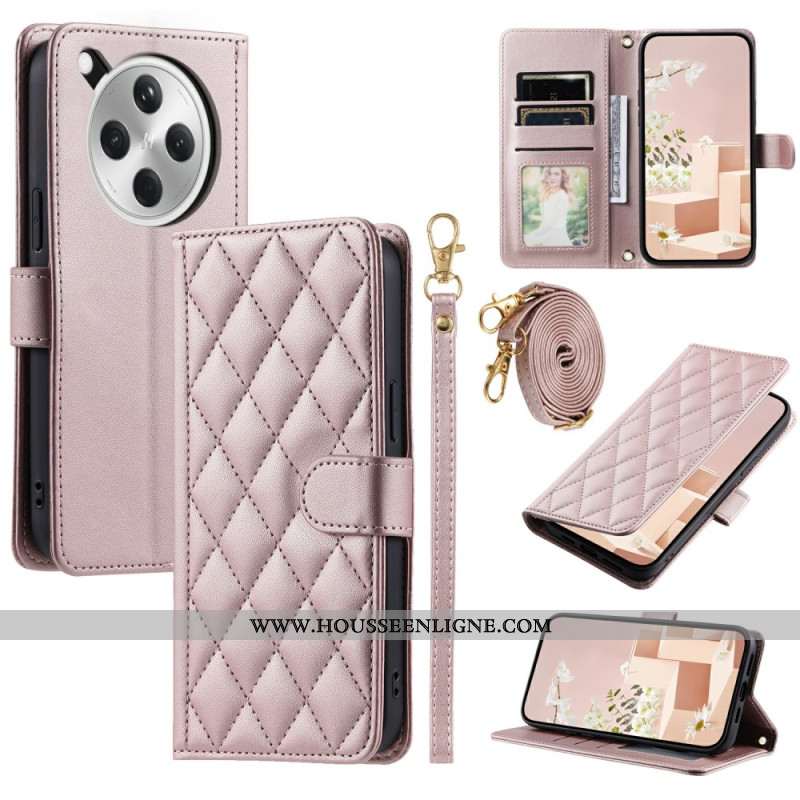 Housse Oppo Find X8 5G Matelassée avec Lanière et Bandoulière