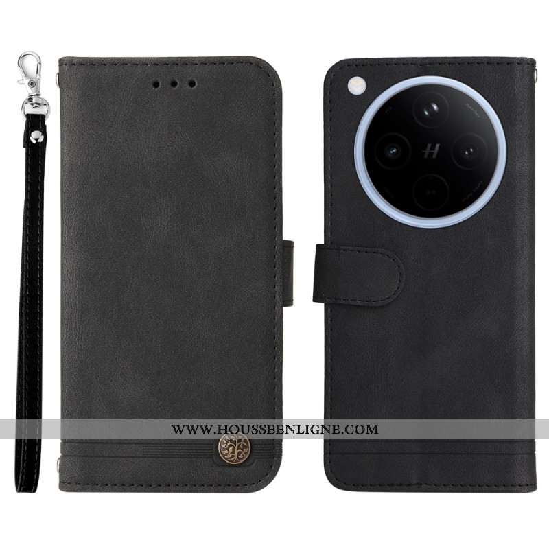 Housse Oppo Find X8 Classique Vintage à Lanière