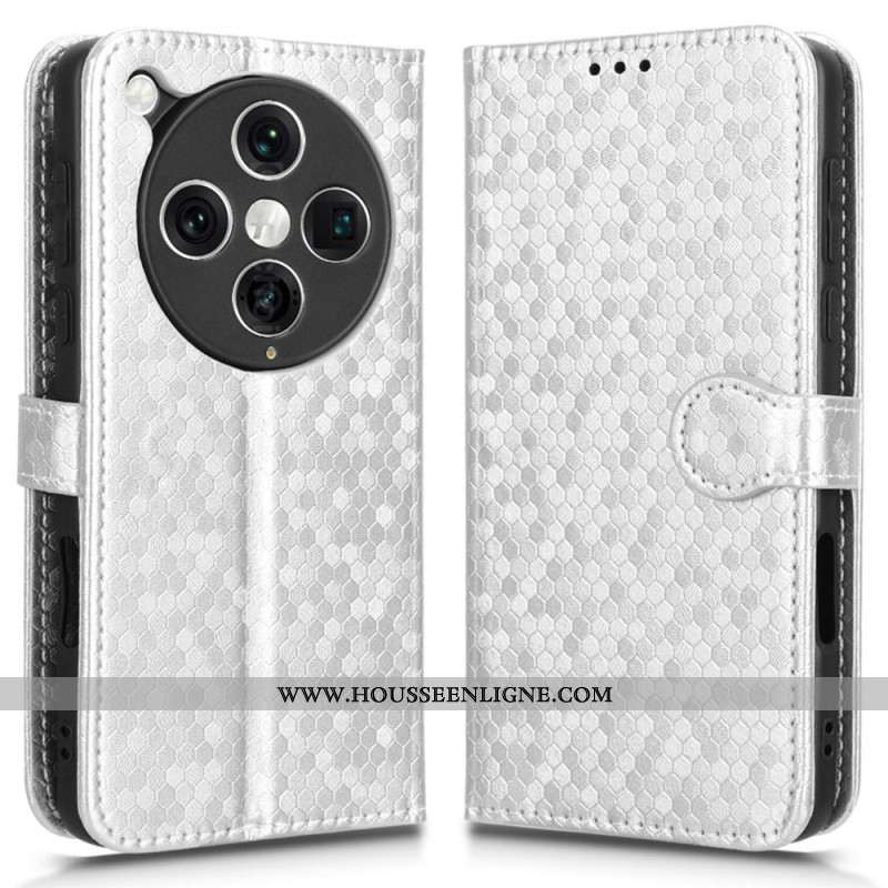 Housse Oppo Find X8 Pro Points Brillants à Lanière