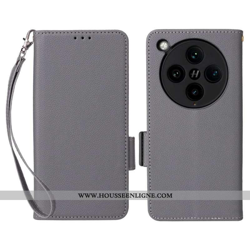 Housse Oppo Find X8 Pro Texture Litchi à Lanière