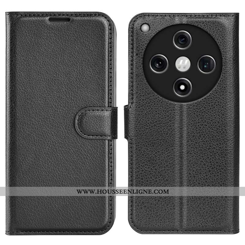 Housse Oppo Find X8 Simili Cuir Litchi Classique