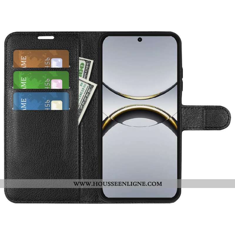 Housse Oppo Find X8 Simili Cuir Litchi Classique