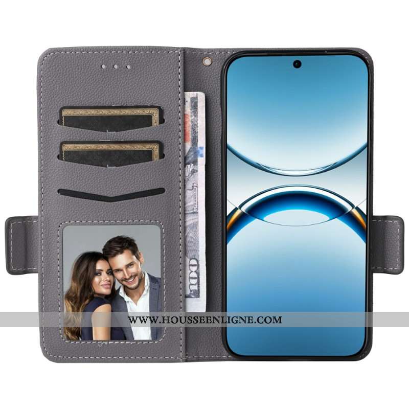 Housse Oppo Find X8 Simili Cuir Litchi à Lanière