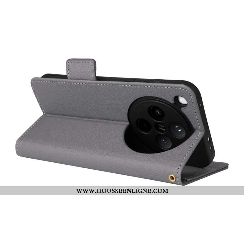 Housse Oppo Find X8 Simili Cuir Litchi à Lanière