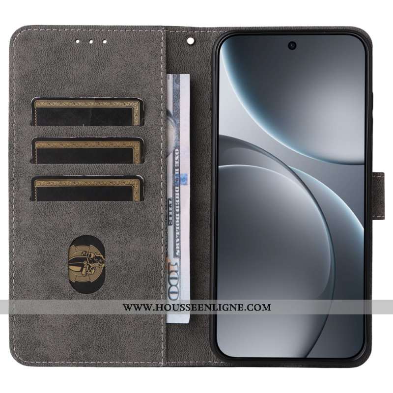 Housse Oppo Find X9 5G Effet Daim à Lanière