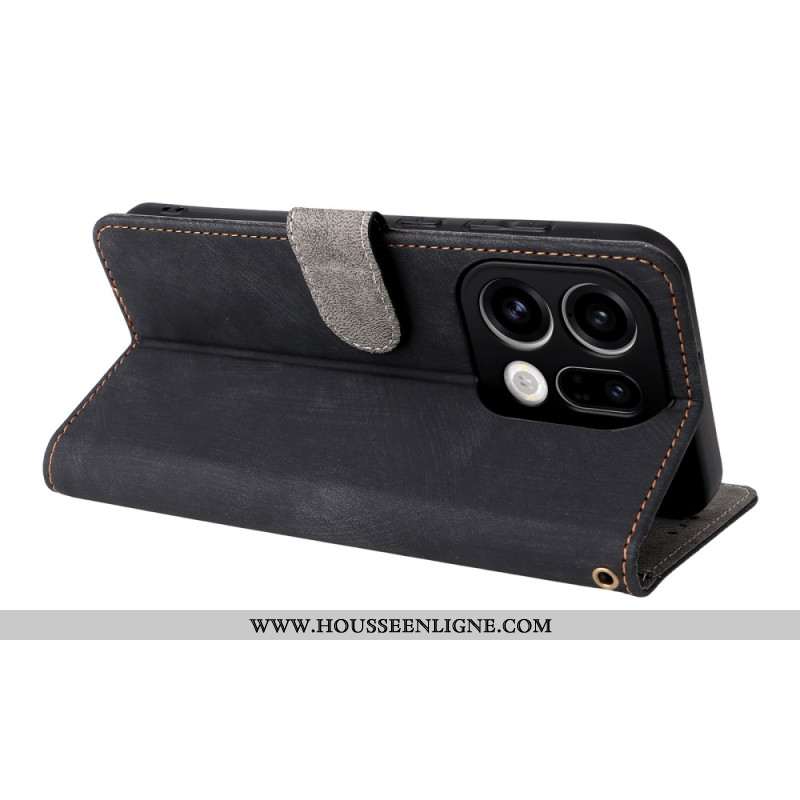 Housse Oppo Find X9 5G Effet Daim à Lanière