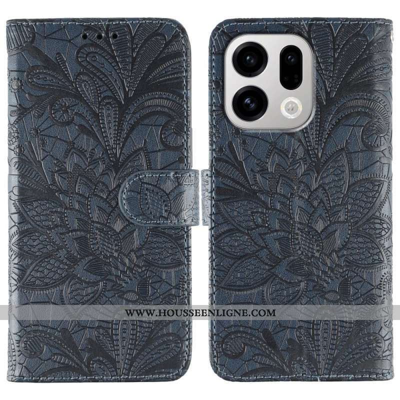 Housse Oppo Find X9 5G Motif Floral en Dentelle