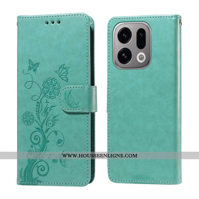 Housse Oppo Find X9 5G Motif Papillon Floral
