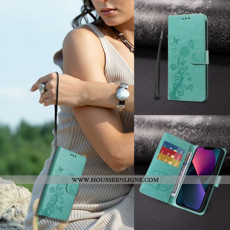 Housse Oppo Find X9 5G Motif Papillon Floral