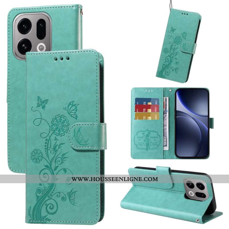 Housse Oppo Find X9 5G Motif Papillon Floral