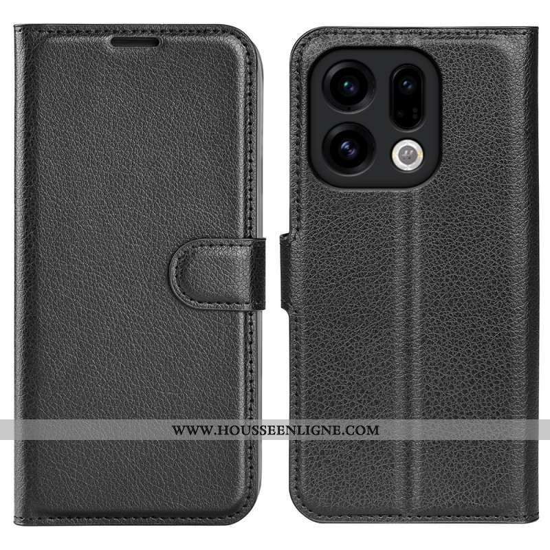 Housse Oppo Find X9 5G Siimili Cuir Litchi