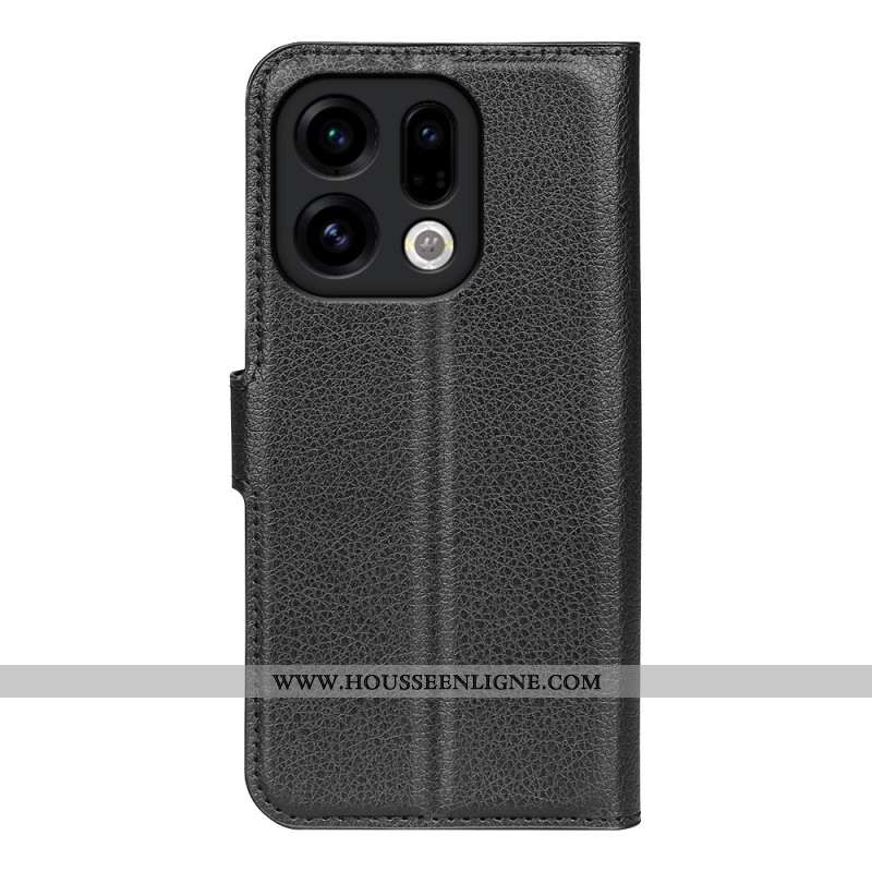 Housse Oppo Find X9 5G Simili Cuir Litchi