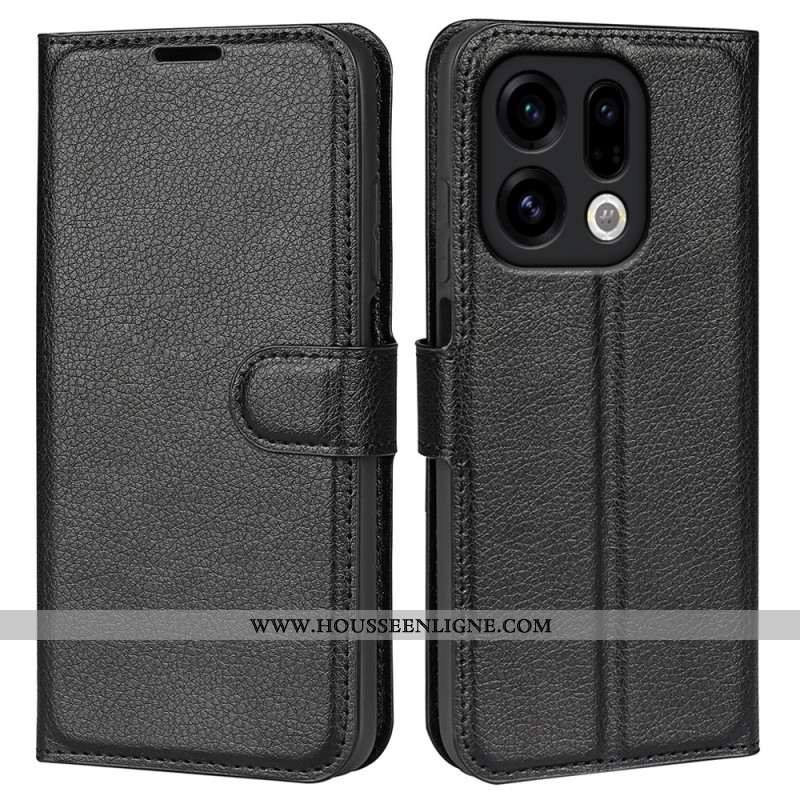 Housse Oppo Find X9 5G Simili Cuir Litchi