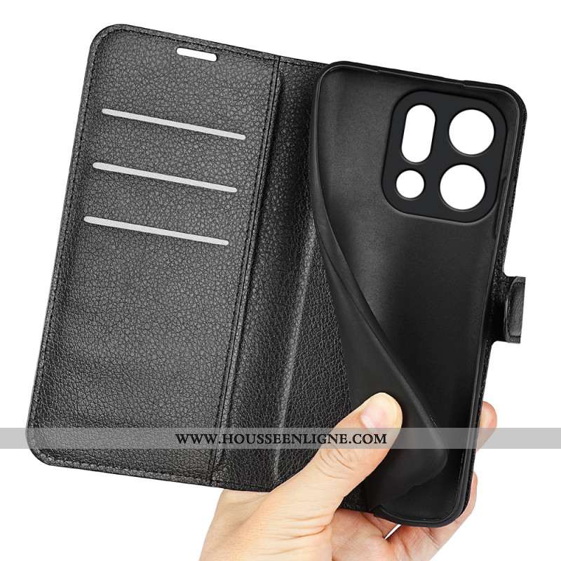 Housse Oppo Find X9 5G Simili Cuir Litchi