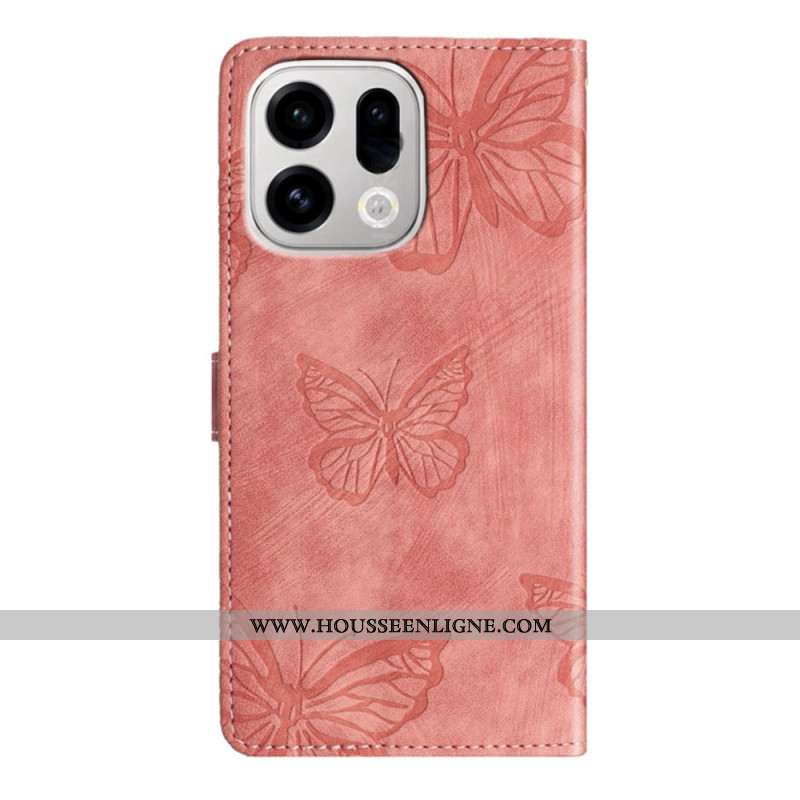 Housse Oppo Find X9 Pro 5G Effet Daim Papillons