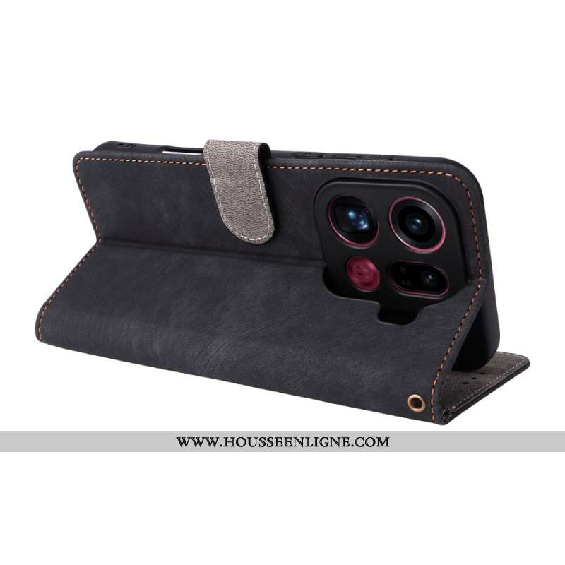 Housse Oppo Find X9 Pro 5G Effet Daim à Lanière