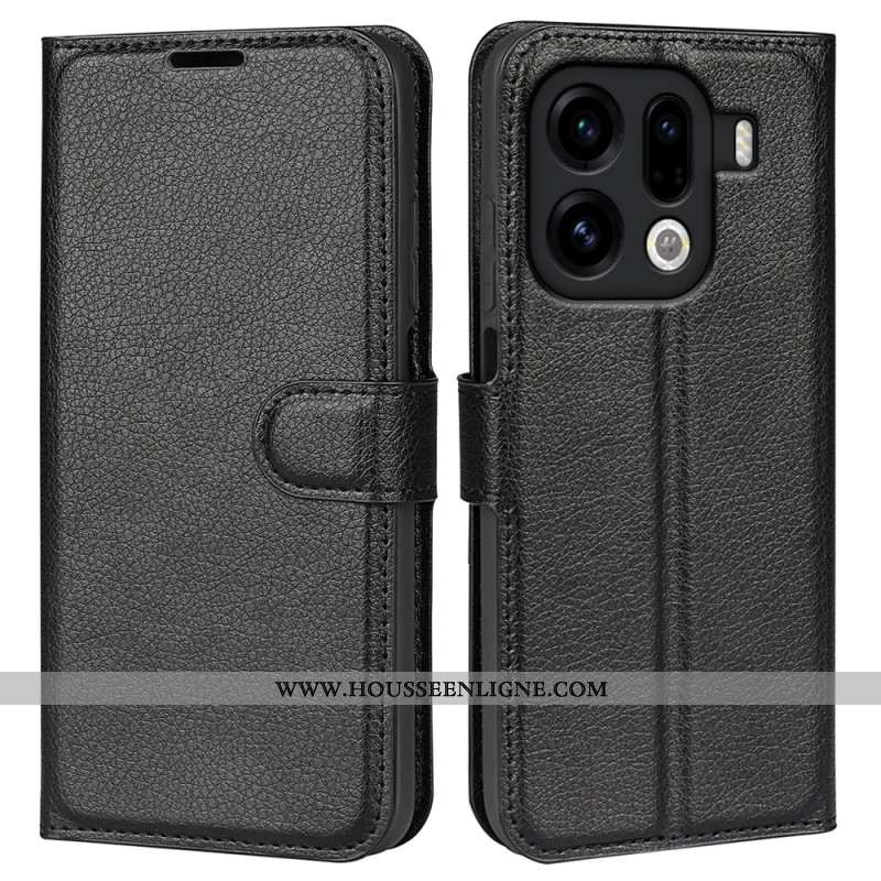 Housse Oppo Find X9 Pro 5G Simili Cuir Litchi