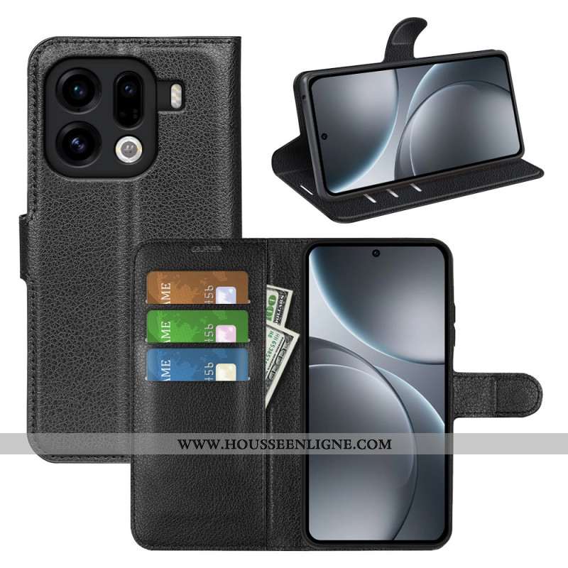 Housse Oppo Find X9 Pro 5G Simili Cuir Litchi