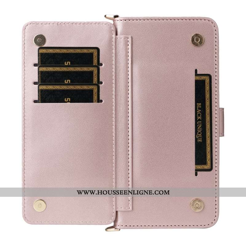 Housse Oppo Reno 13 5G Design Rétro avec Lanière et Bandoulière