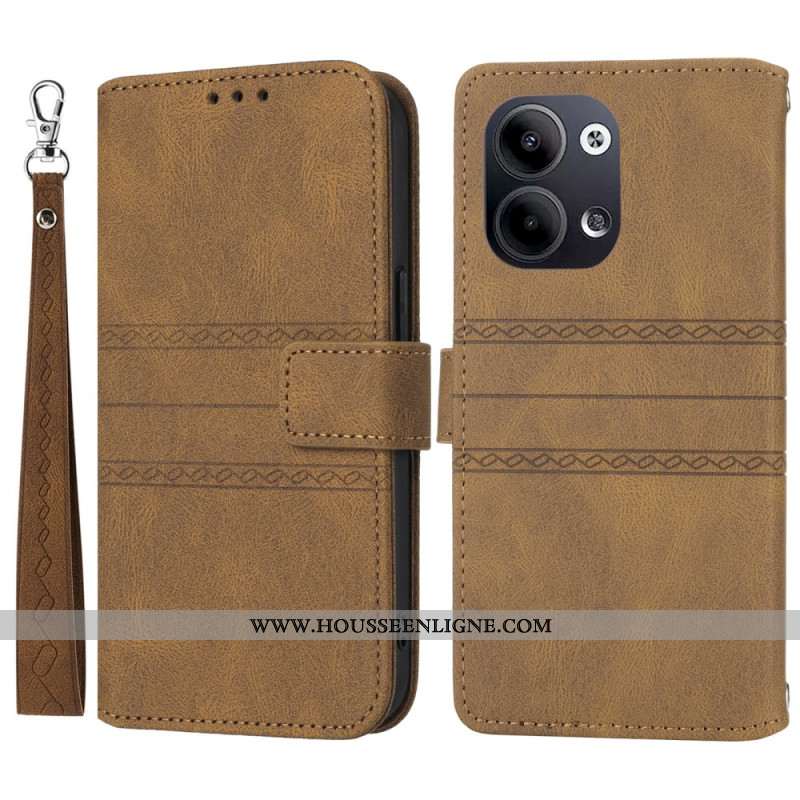 Housse Oppo Reno 13 5G Double Frise à Lanière