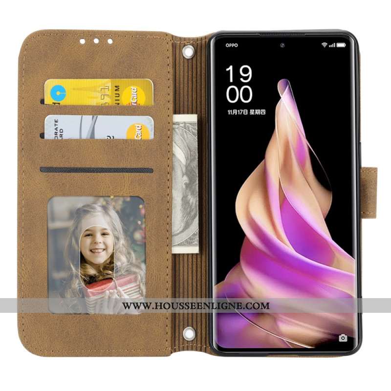 Housse Oppo Reno 13 5G Double Frise à Lanière