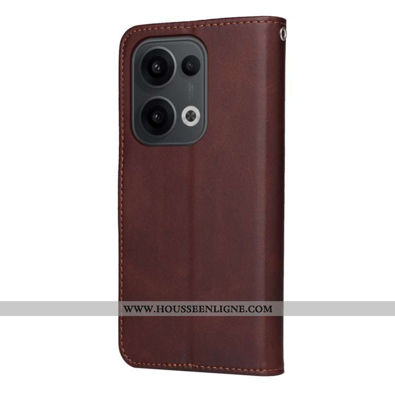 Housse Oppo Reno 13 5G Effet Cuir Uni à Lanière