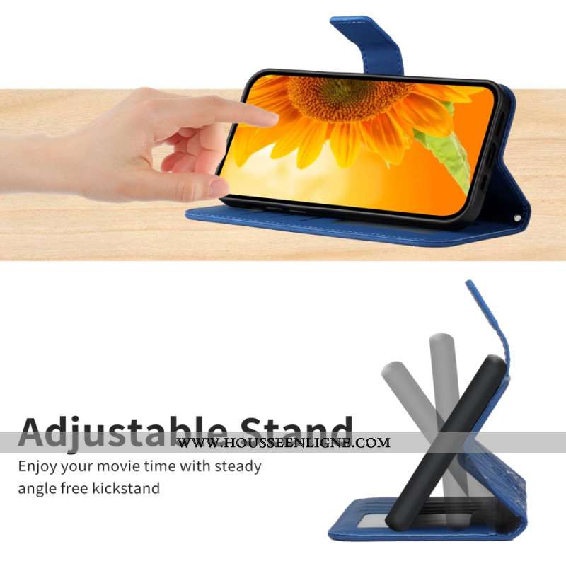 Housse Oppo Reno 13 5G Empreinte Tournesol à Lanière