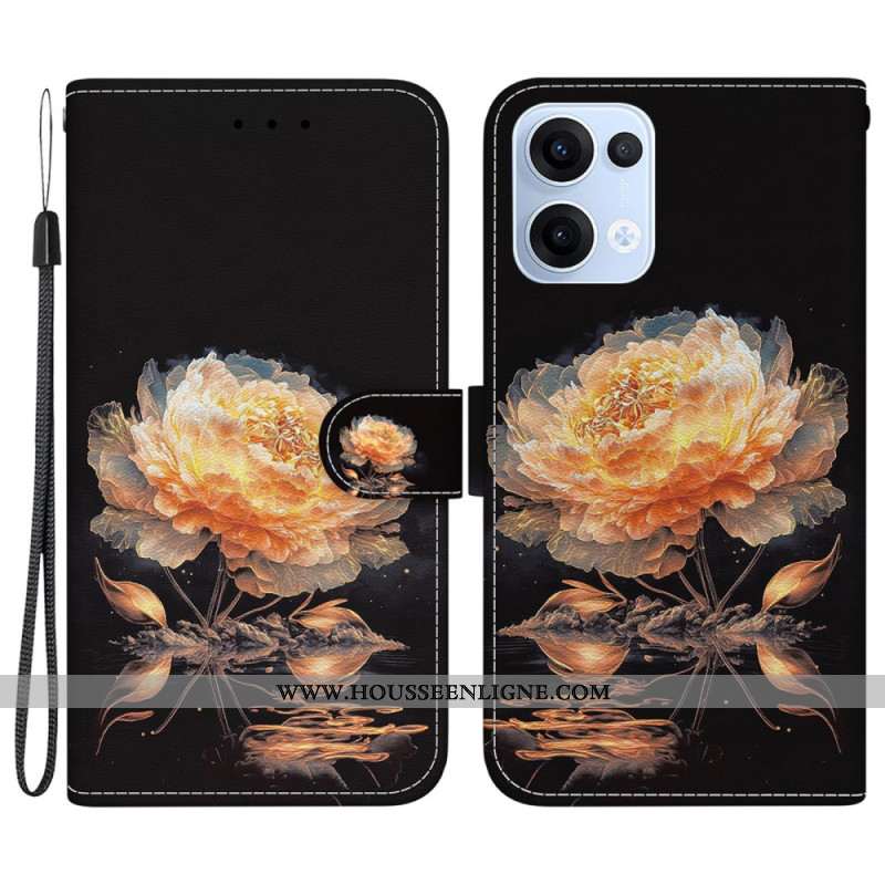 Housse Oppo Reno 13 5G Pivoine Dorée