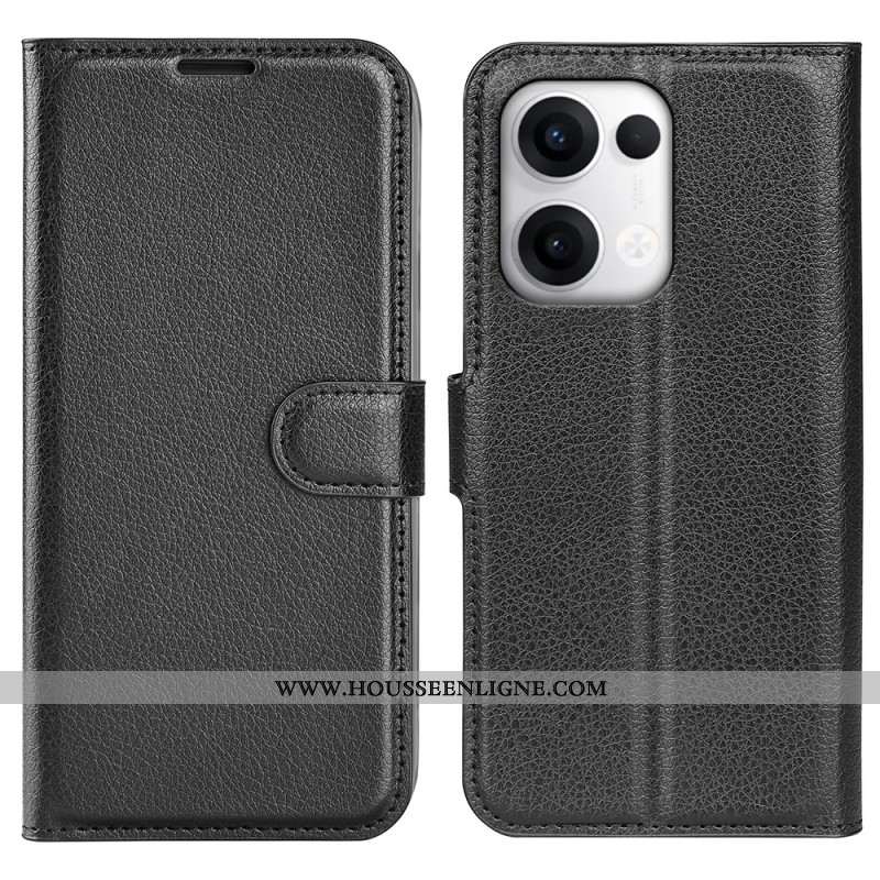 Housse Oppo Reno 13 5G Simili Cuir Litchi Classique