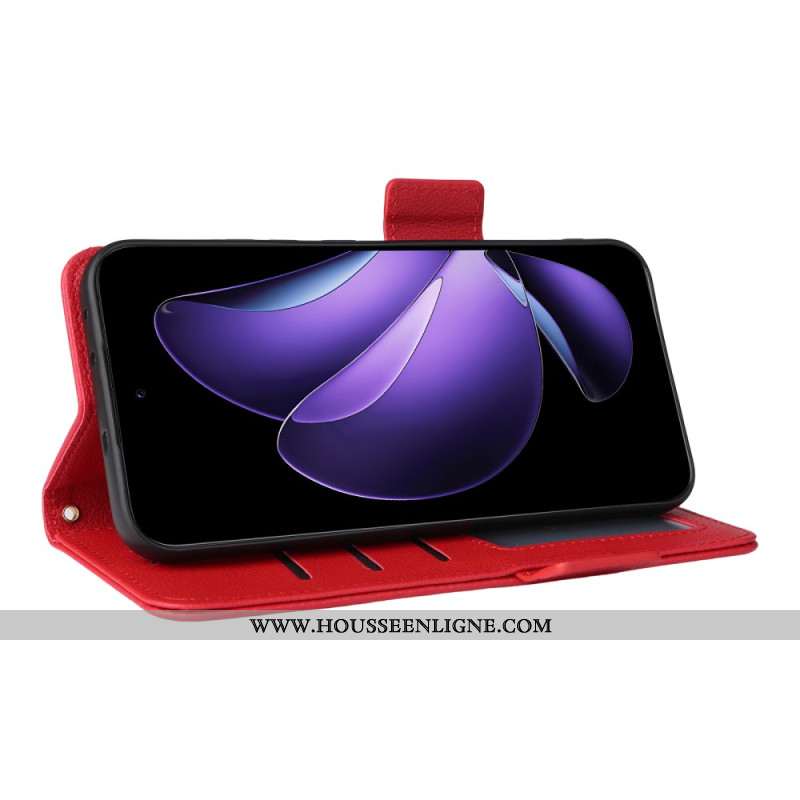 Housse Oppo Reno 13 5G Simili Cuir Litchi à Lanière