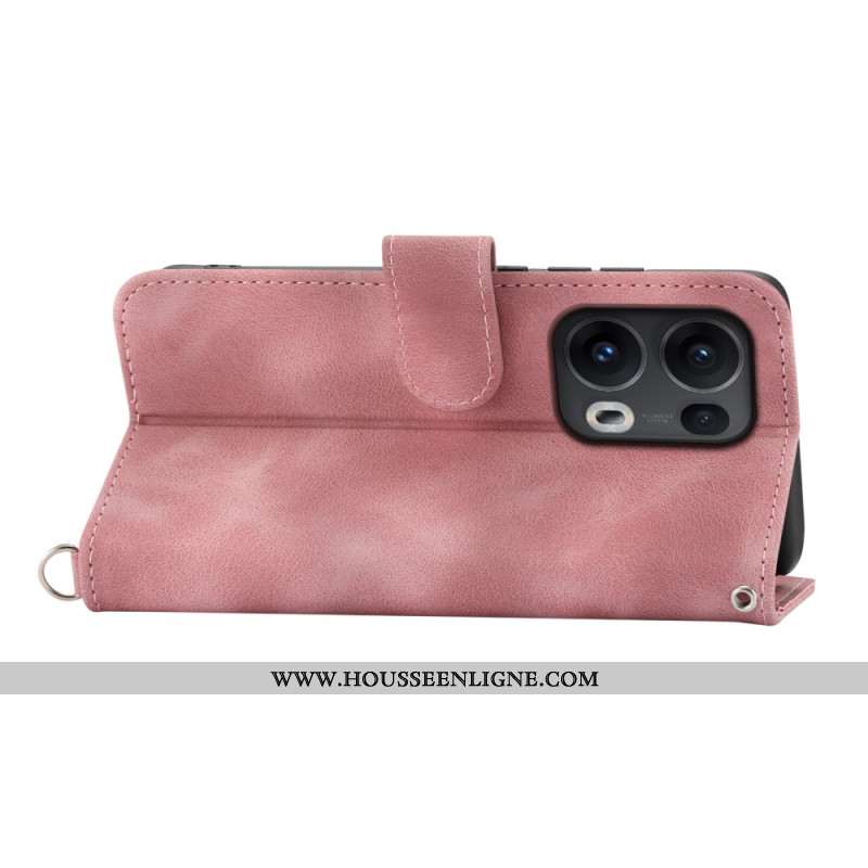 Housse Oppo Reno 13 Pro 5G Motif Floral et Bandoulière