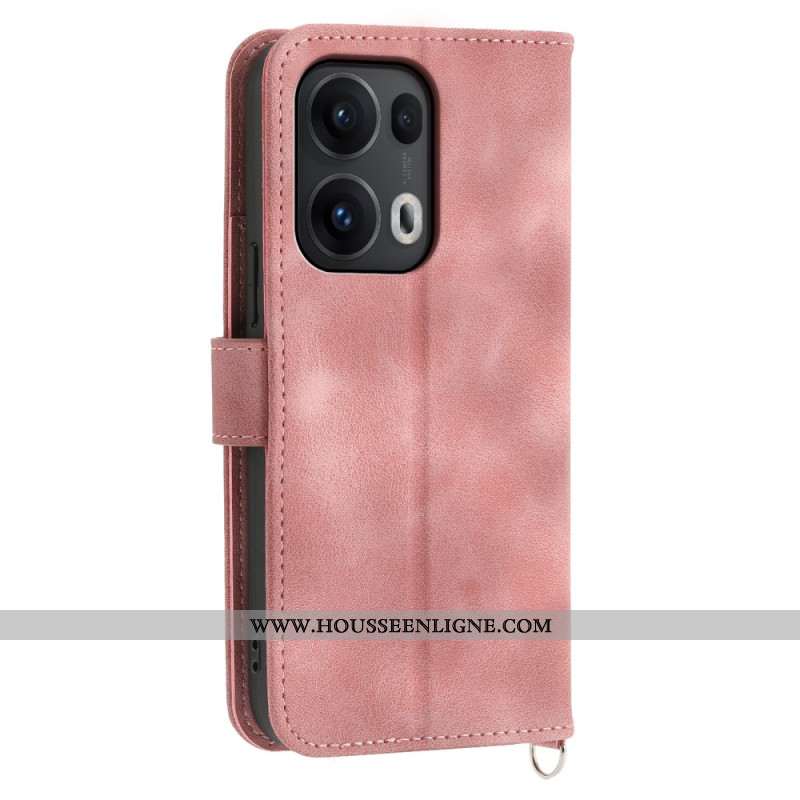 Housse Oppo Reno 13 Pro 5G Motif Floral et Bandoulière