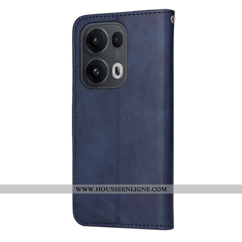 Housse Oppo Reno 13 Pro 5G Simili Cuir Uni à Lanière