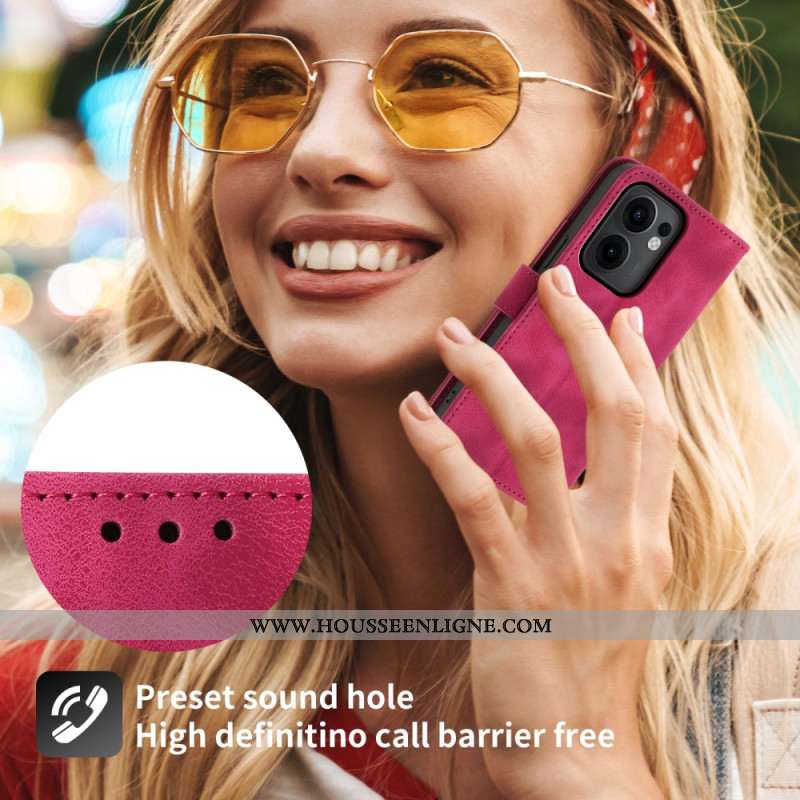 Housse Oppo Reno 13F 4G / 5G / FS 5G Effet Daim Dentelle aec Lanière et Bandoulière