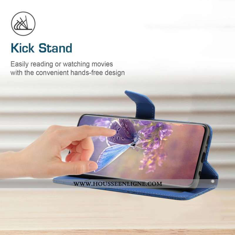 Housse Oppo Reno 13F 4G / 5G / FS 5G Empreinte Papillons à Bandoulière