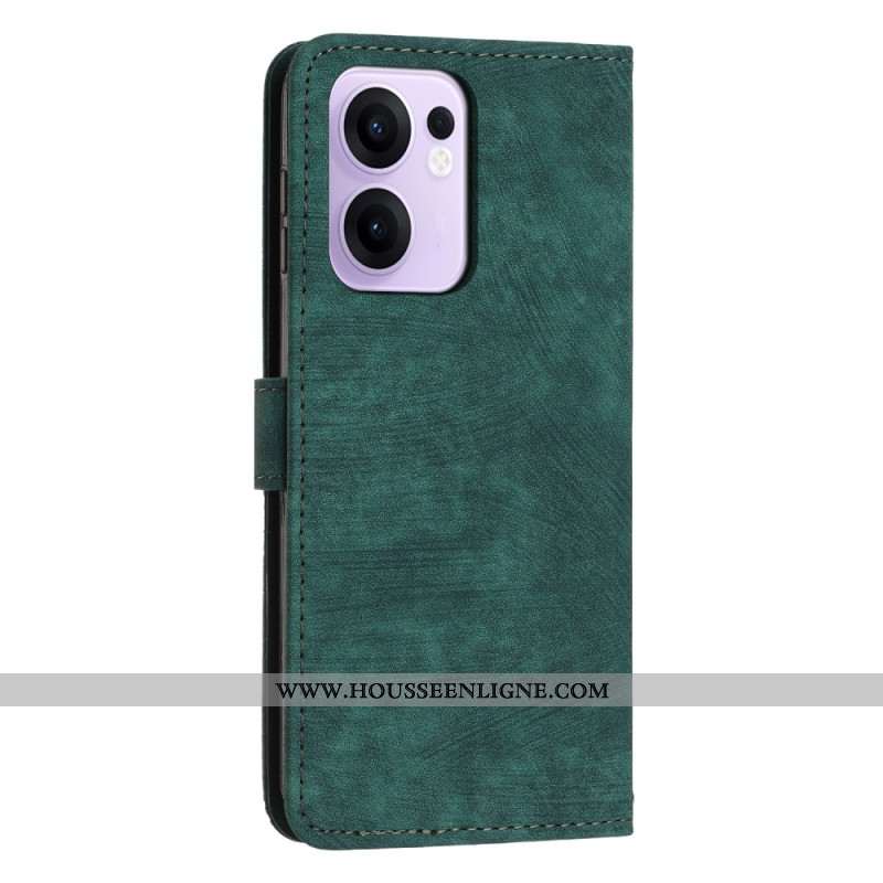 Housse Oppo Reno 13F 4G / 5G / FS 5G Lignes Géométriques à Lanière