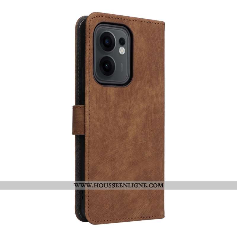 Housse Oppo Reno 13F 4G / 5G / FS 5G Portefeuille RFID à Lanière