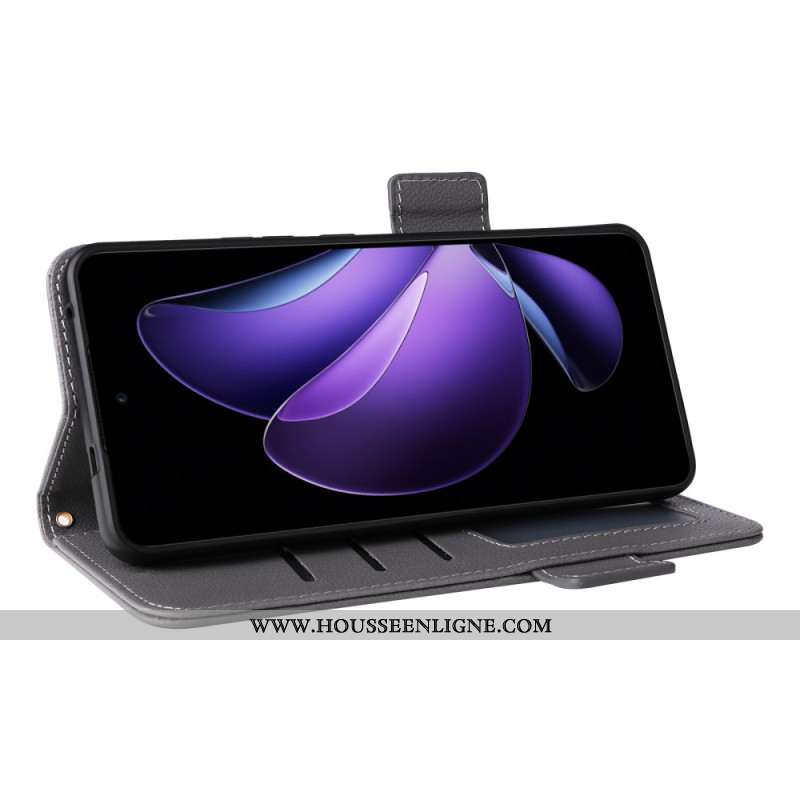 Housse Oppo Reno 13F 4G / 5G / FS 5G Simili Cuir Litchi à Lanière